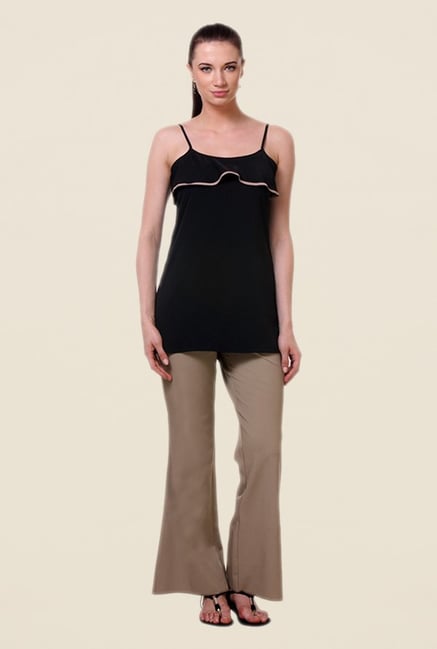 Kaaryah Black Solid Cami Top Kaaryah Black Solid Cami Top