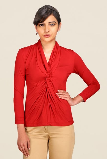 Kaaryah Red Solid Top Kaaryah Red Solid Top