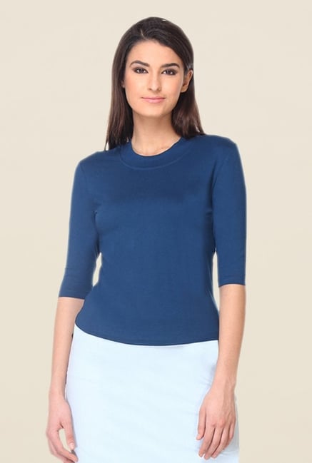 Kaaryah Navy Solid Top Kaaryah Navy Solid Top