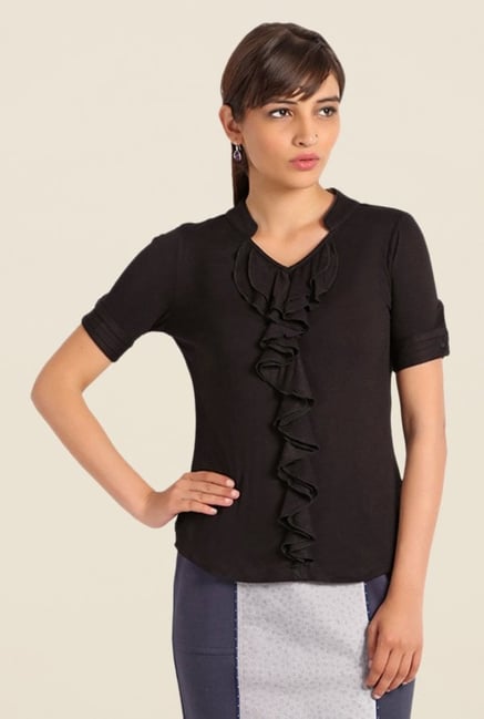 Kaaryah Black Solid Top Kaaryah Black Solid Top