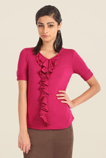 Kaaryah Pink Solid Top Kaaryah Pink Solid Top