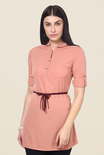 Kaaryah Peach Solid Top Kaaryah Peach Solid Top