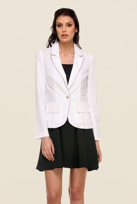 Kaaryah White Solid Blazer Kaaryah White Solid Blazer