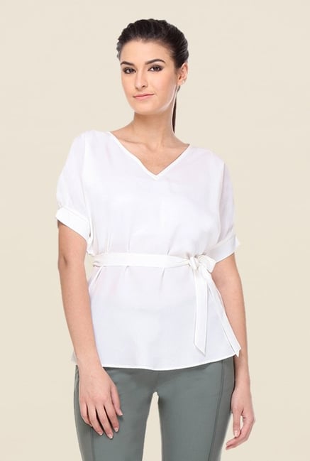 Kaaryah White Solid Top Kaaryah White Solid Top