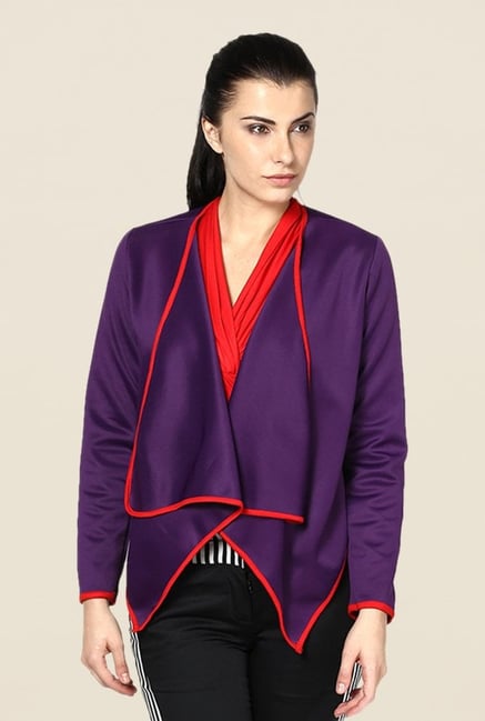 Kaaryah Purple Solid Jacket Kaaryah Purple Solid Jacket
