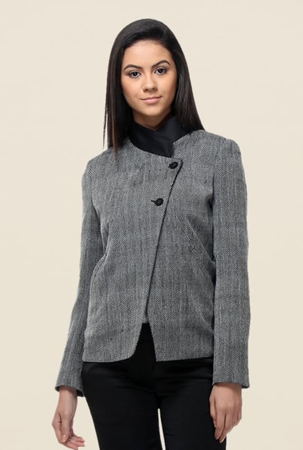Kaaryah Grey Textured Jacket Kaaryah Grey Textured Jacket