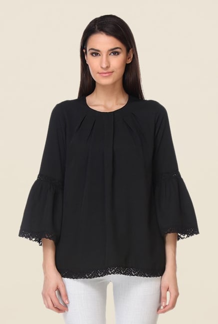 Kaaryah Black Solid Top Kaaryah Black Solid Top