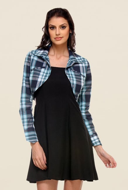 Kaaryah Blue Checks Jacket Kaaryah Blue Checks Jacket