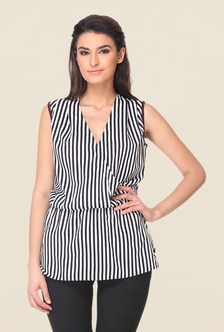 Kaaryah White Striped Top Kaaryah White Striped Top