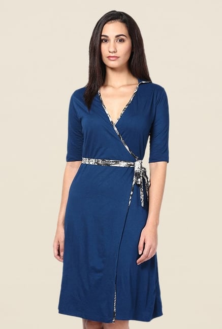 Kaaryah Navy Solid Dress Kaaryah Navy Solid Dress