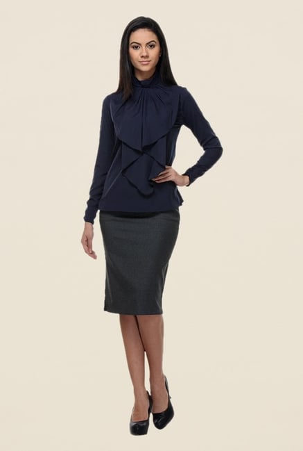 Kaaryah Navy Solid Top Kaaryah Navy Solid Top
