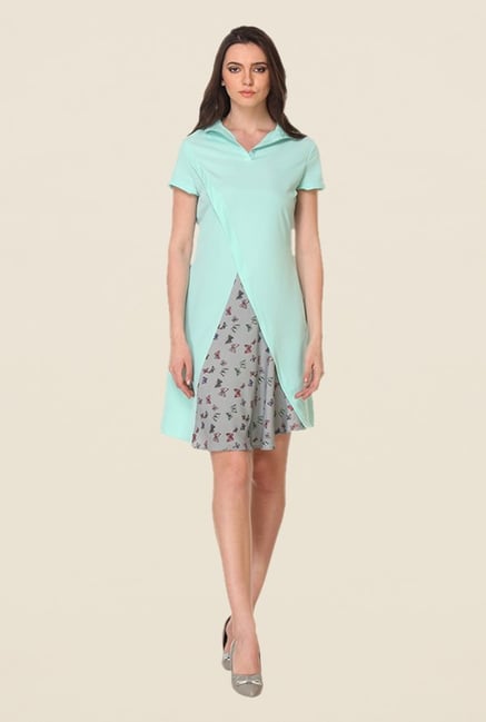 Kaaryah Mint Printed Dress Kaaryah Mint Printed Dress
