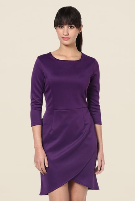 Kaaryah Purple Solid Relaxed Fit Dress Kaaryah Purple Solid Relaxed Fit Dress