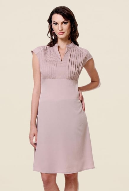Kaaryah Beige Solid Dress Kaaryah Beige Solid Dress