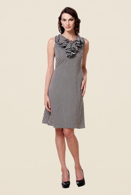 Kaaryah Black & White Striped Dress Kaaryah Black & White Striped Dress