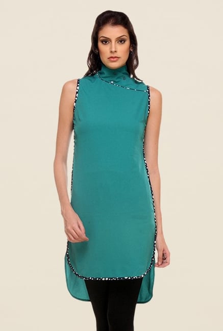 Kaaryah Teal Solid Dress Kaaryah Teal Solid Dress