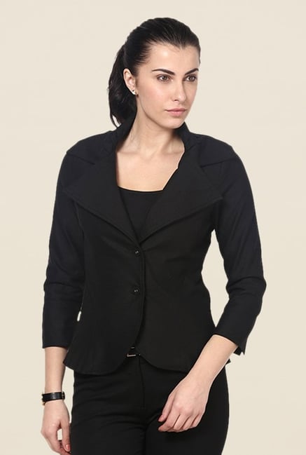 Kaaryah Black Solid Blazer Kaaryah Black Solid Blazer