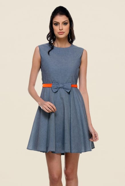 Kaaryah Blue Textured Dress Kaaryah Blue Textured Dress