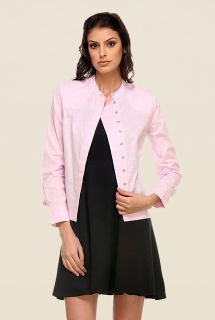 Kaaryah Pink Solid Jacket Kaaryah Pink Solid Jacket