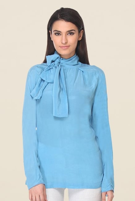 Kaaryah Blue Solid Top Kaaryah Blue Solid Top