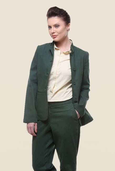 Kaaryah Teal solid Blazer Kaaryah Teal solid Blazer