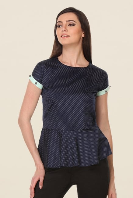 Kaaryah Navy Polka Dot Top Kaaryah Navy Polka Dot Top