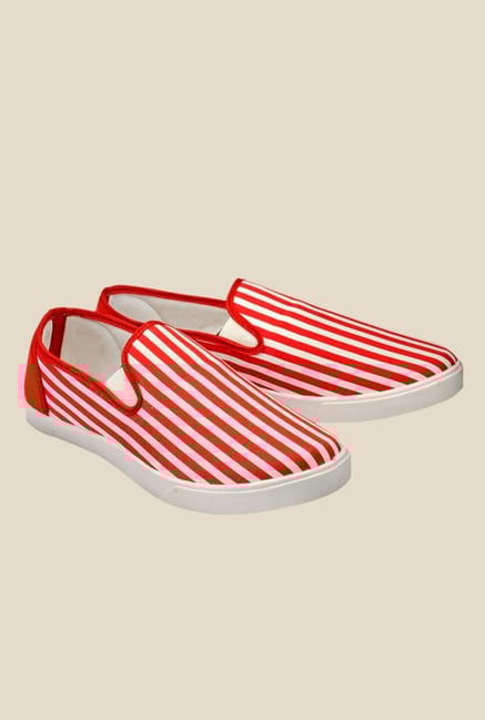 Juan David Red & White Plimsolls Juan David Red & White Plimsolls