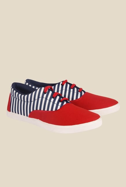 Juan David Red & Navy Plimsolls Juan David Red & Navy Plimsolls