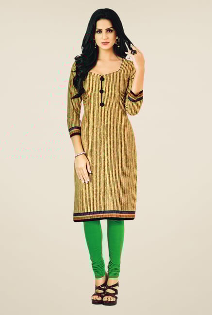 Salwar Studio Beige Cotton Printed Unstitched Kurti Salwar Studio Beige Cotton Printed Unstitched Kurti