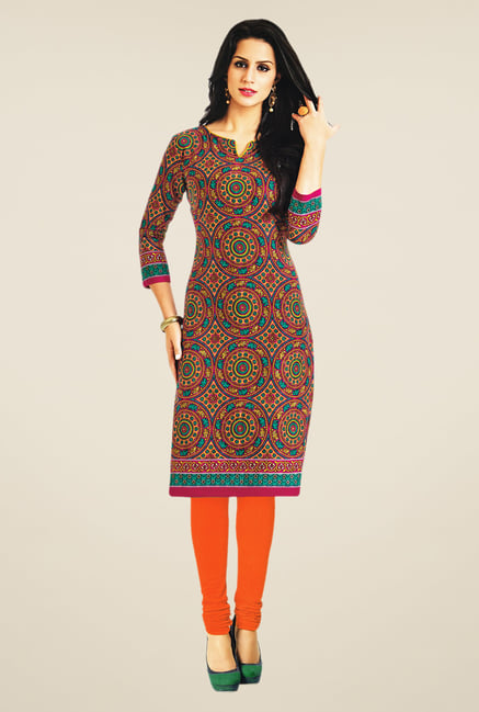 Salwar Studio Multicolor Cotton Printed Unstitched Kurti Salwar Studio Multicolor Cotton Printed Unstitched Kurti
