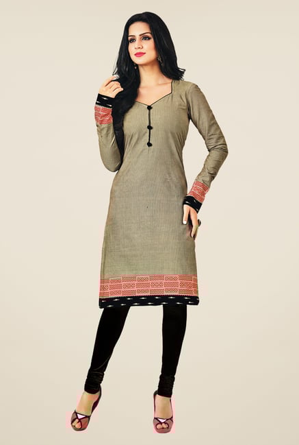 Salwar Studio Grey Cotton Self Printed Unstitched Kurti Salwar Studio Grey Cotton Self Printed Unstitched Kurti
