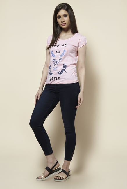 Zudio Pink Printed T Shirt Zudio Pink Printed T Shirt
