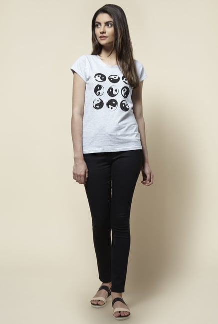 Zudio Grey Printed T Shirt Zudio Grey Printed T Shirt