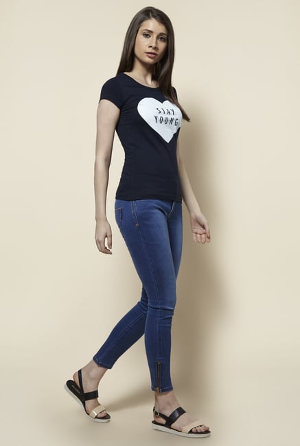 Zudio Navy Printed T Shirt Zudio Navy Printed T Shirt
