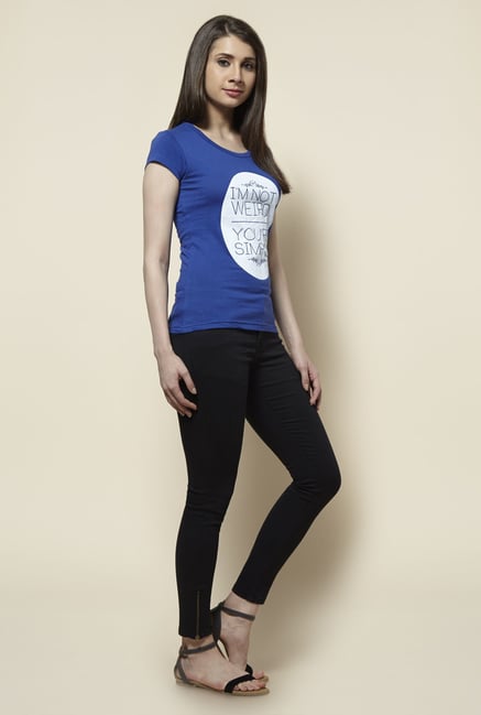 Zudio Blue Printed T Shirt Zudio Blue Printed T Shirt