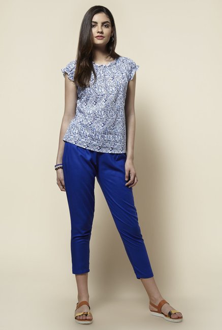 Zudio White Floral Print Blouse Zudio White Floral Print Blouse