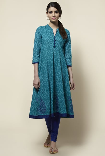 Zudio Teal Printed Kurta Zudio Teal Printed Kurta