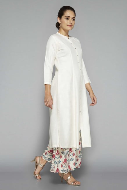 Zuba by Westside Off White Solid Kurta Zuba by Westside Off White Solid Kurta