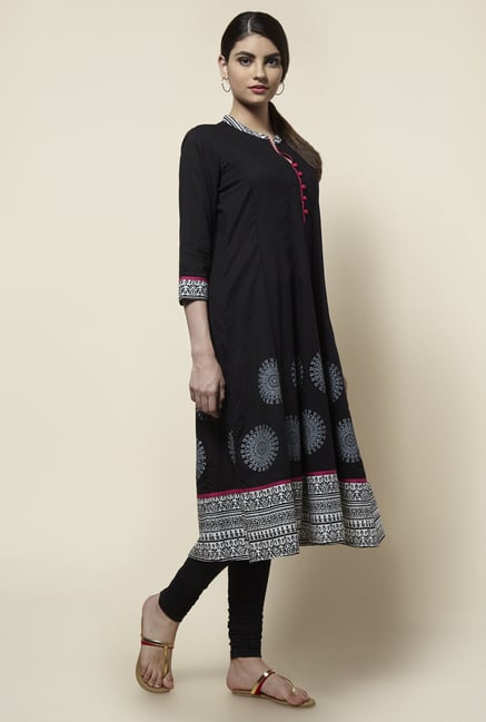 Zudio Black Printed Kurta Zudio Black Printed Kurta