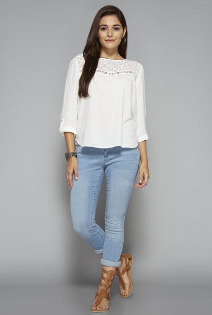 LOV by Westside White Sadie Lace Blouse LOV by Westside White Sadie Lace Blouse