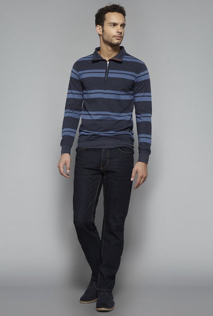 Ascot by Westside Navy Striped T Shirt Ascot by Westside Navy Striped T Shirt