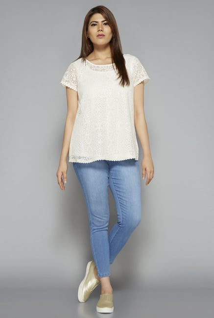 Gia by Westside Abigail Off White Lace Blouse Gia by Westside Abigail Off White Lace Blouse