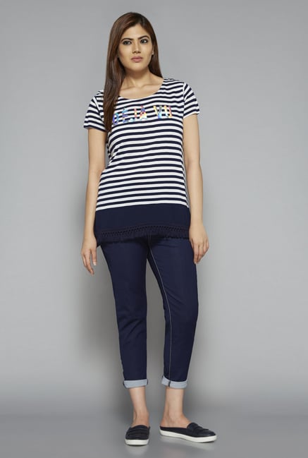 Sassy Soda by Westside Navy Striped T Shirt Sassy Soda by Westside Navy Striped T Shirt
