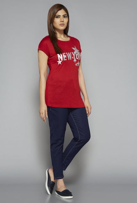 Sassy Soda by Westside Red Printed T Shirt Sassy Soda by Westside Red Printed T Shirt