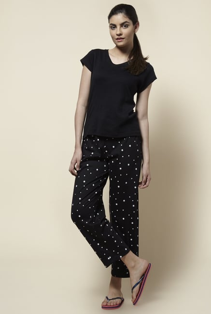 Zudio Black Printed Pyjama Zudio Black Printed Pyjama