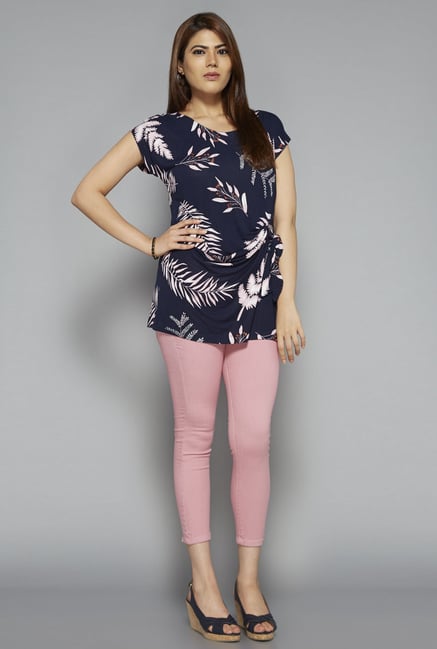 Gia by Westside Navy Printed Top Gia by Westside Navy Printed Top