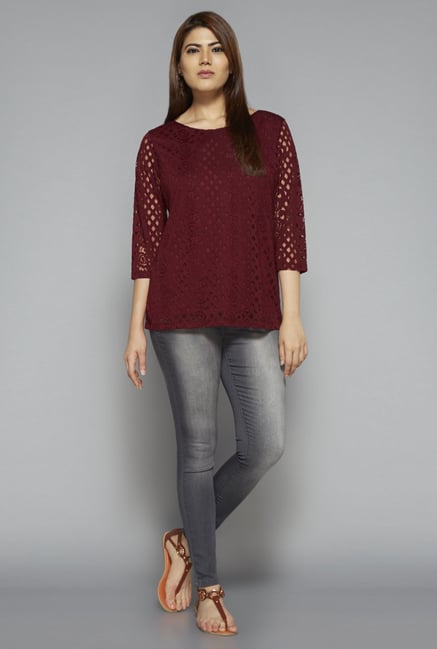 Gia by Westside Maroon Viona Top Gia by Westside Maroon Viona Top
