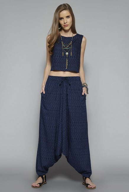 Bombay Paisley by Westside Navy Printed Afghan Pant Bombay Paisley by Westside Navy Printed Afghan Pant
