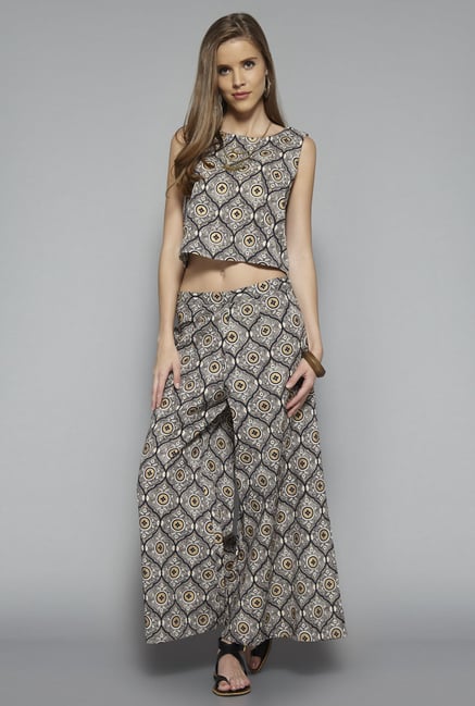 Bombay Paisley by Westside Grey Printed Palazzo Bombay Paisley by Westside Grey Printed Palazzo