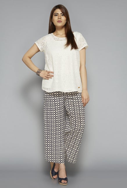 Gia by Westside Beige Printed Palazzo Gia by Westside Beige Printed Palazzo